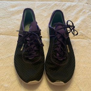 Reebok Black Memory Foam Sneakers with purple trim size 10